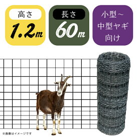 ヤギ フェンス 【期間限定 フィールドフェンスH1200 高さ1.2m 60m巻分セット 】 【ネットフェンス メッシュ 外構 柵 遊び場 庭 自宅 ガーデン メッキ 防錆 シルバー おしゃれ 自力施工 DIY 山羊 アルパイン ザーネン 屋外 ファームエイジ FAR夢 】