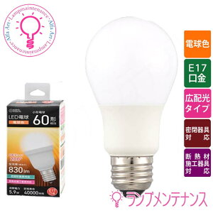 �y�}���\������P2�{�z�y���[�^�݌ɂ���z�I�[���d�@�@LED�d�� 06-5475(LDA6L-G-E17 IS53)�E�d���FE17 60W�`���� �~�j�N���v�g���` ���`���Ή� �M�ގ{�H���Ή��S�����^�C�v ���̍L�����200°�y20