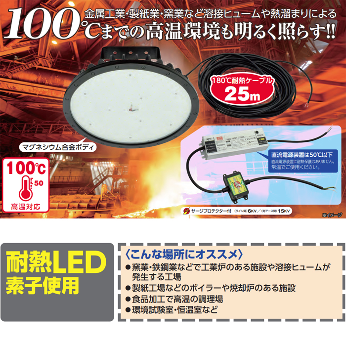 楽天市場】日動工業 L120HT-P-H120-50Kハイテンプディスク120W 高温 