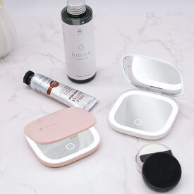 【キャンペーン特典付】VENUSiS ヴィナシス コンパクトLEDミラー VML-4000-3X【女優ミラー 3色調光 充電式 コンパクト 折りたたみミラー メイクミラー 明るさ調整 携帯用 ヒビノオーガニックオイル150ml付】