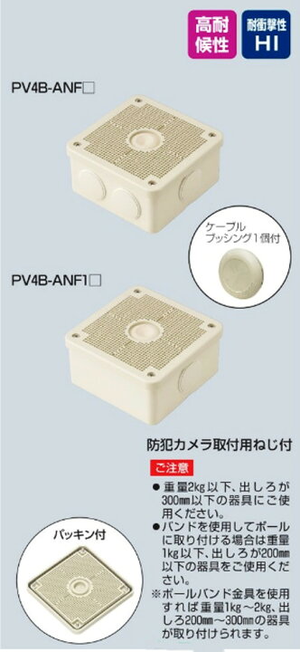 楽天市場】未来工業 PV4B-ANF1 露出用四角ボックス 取付自在蓋 色 グレー 10個入り : 電材BlueWood
