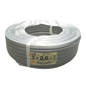 �x�m�d�� VVF 2.6mm x 3�S VVF�P�[�u�� 600V�r�j���≏�r�j���V�[�X�P�[�u�����` 100m�� �D�F �C���{�C�X�Ή��E�̎������s��