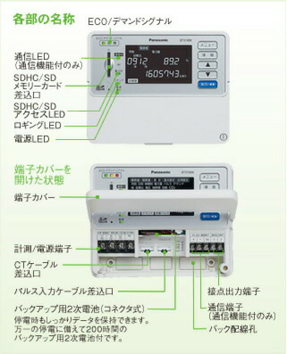 楽天市場】パナソニック BT3740K エネルギーモニタ エネミエールS 通信 