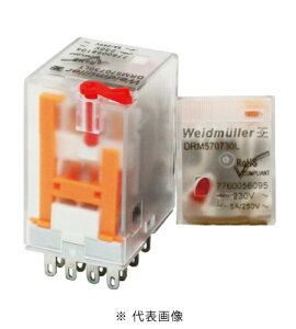 ワイドミュラー DRM570730L DRMリレー 接点数4 CO接点 定格制御電圧200VAC 連続電流5A プラグイン接続 個数20コ入り