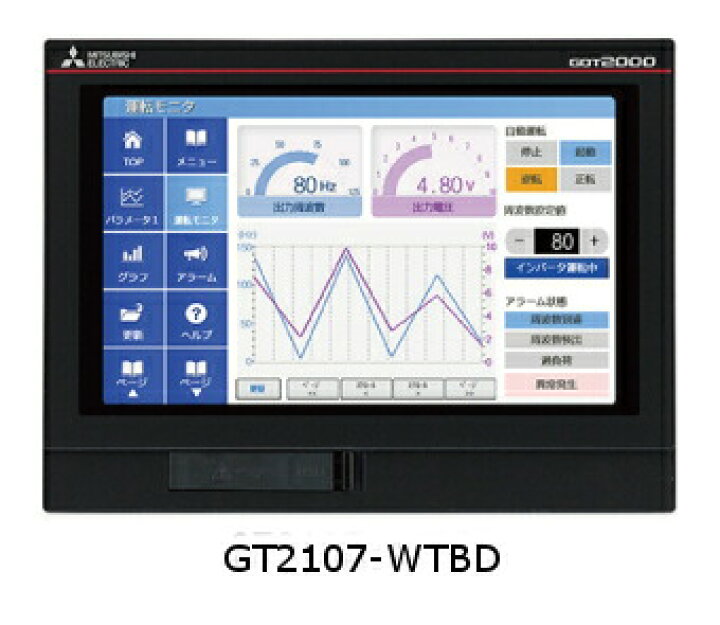 楽天市場】三菱電機 GT2107-WTBD GT21ワイド 7型ワイド WVGA[800×480 