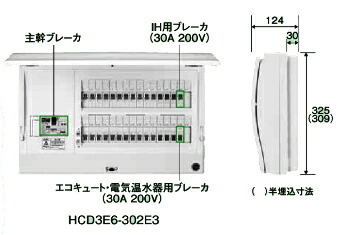 楽天市場】日東工業HCD3E5-302E3HCD型ホーム分電盤オール電化対応 