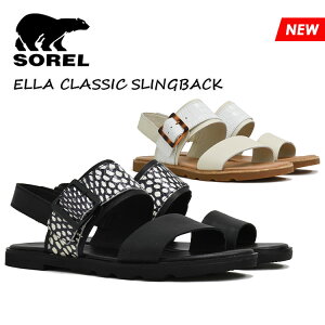 SOREL �\���� �G�� �N���V�b�N �X�����O�o�b�N �T���_�� ���f�B�[�X �X�g���b�v �V���[�Y �u���b�N �z���C�g �� �� �C ELLA CLASSIC SLINGBACK NL5075