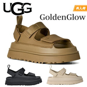 UGG �A�O �S�[���f���O���E ���f�B�[�X �T���_�� �X�g���b�v ���� �y�� �u���b�N �x�[�W�� �u���E�� �� GOLDENGLOW 1152685