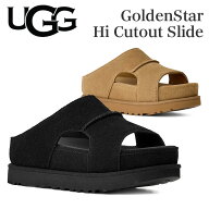 UGG アグ ゴールデンスター ハイ カットアウト スライド レディース サンダル ブラック チェスナット W G…