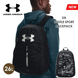 アンダーアーマー ハッスルスポーツ バックパック ブラック シルバー グレー 黒 メンズ レディース UNDER ARMOUR HUSTLE SPORT BACKPACK 26L 1364181