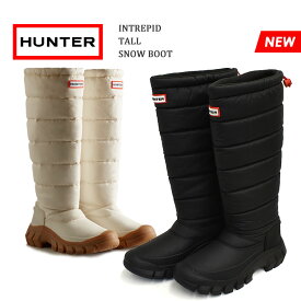 【スーパーSALE特別価格～11(火)01:59まで】HUNTER ハンター イントレピッド トール スノー ブーツ レディース ブラック ホワイト ロング 黒 白 防水 防寒 保温性 暖かい INTREPID TALL SNOW BOOT WFT2108WWU