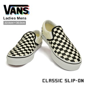 VANS �o���Y �N���V�b�N�X���b�|�� �X�j�[�J�[ �����Y ���f�B�[�X �`�F�b�N �u���b�N/�z���C�g CLASSIC SLIP-ON VN000EYEBWW