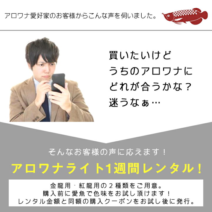 楽天市場 クレジットカード払いのみ アロワナライトex Led 2列1週間レンタル 紅龍用 金龍用でんらい 水中 照明 水中蛍光灯 アクアリウム 熱帯魚 アジアアロワナ でんらい