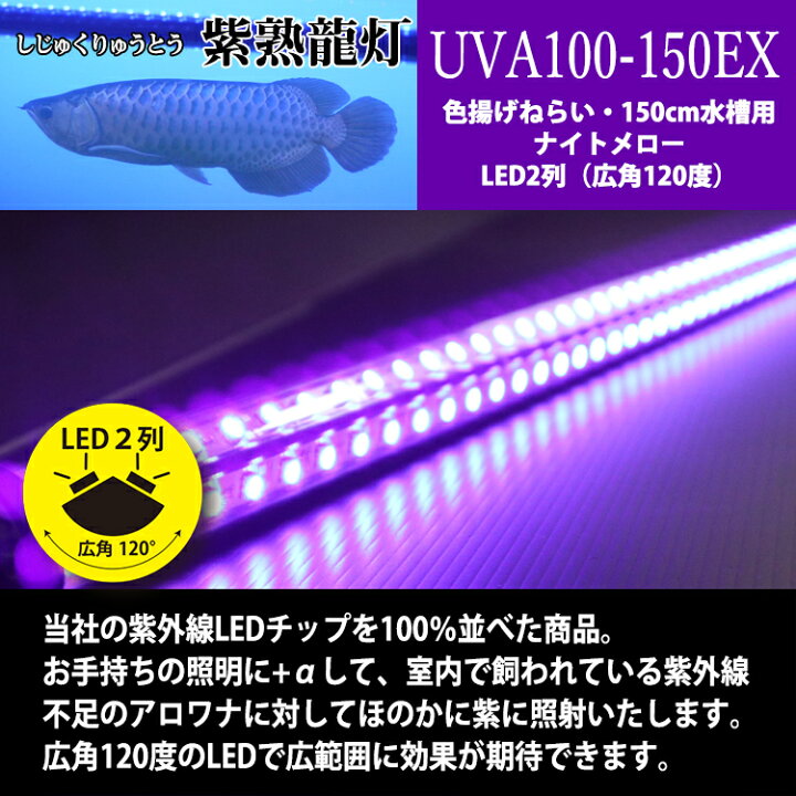 楽天市場】アロワナライト 紫外線 100％ 150cm水槽用 水槽ライト 色 