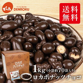1kg 小袋 ロカボナッツチョコ 1,000g×1箱 でん六 大容量 ノンシュガー チョコレート おやつ お菓子 個包装 小袋 小分け 食べきり アーモンド くるみ 落花生
