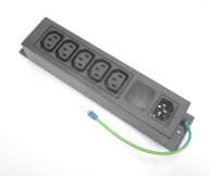 IEC電源タップ（C14→C13x5）+アース線 WS-045-0-5-FJ