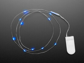 10青色LEDワイヤーライト+コインセルホルダー