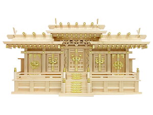 神棚【マス組付屋根違い五社・中(ひのき)】