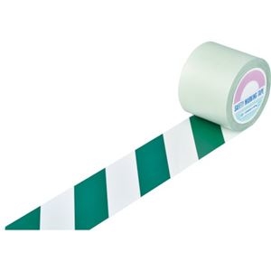日本緑十字社 ガードテープ(ラインテープ) 白/緑(トラ柄) 100mm幅×20m 148164 1巻 ds-2426157