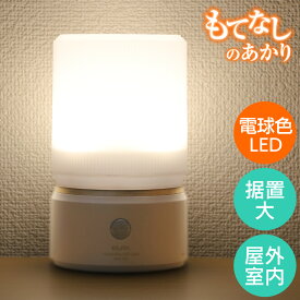 エルパ もてなしのあかり LED 明暗人感センサーライト 据置 大型 パールホワイト HLH-1202 (PW)