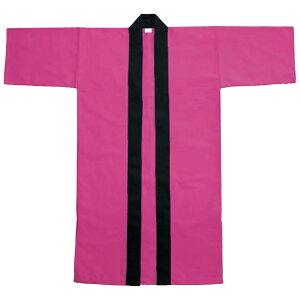無地 長半纏 法被 半天 袢天 半被 (ピンク) 綿100% よさこい 衣装 YOSAKOI ソーラン 祭り ダンス 舞踊 踊り はんてん はっぴ ハッピ 舞台 ステージ 男女兼用