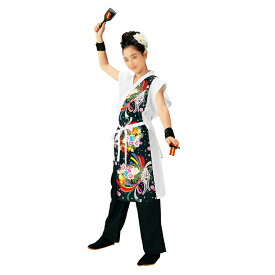 よさこい 衣装 コスチューム 袖無し打合せ半纏 着物 ポリエステル100% YOSAKOI ソーラン 祭り ダンス 舞踊 踊り 舞台 ステージ レディース