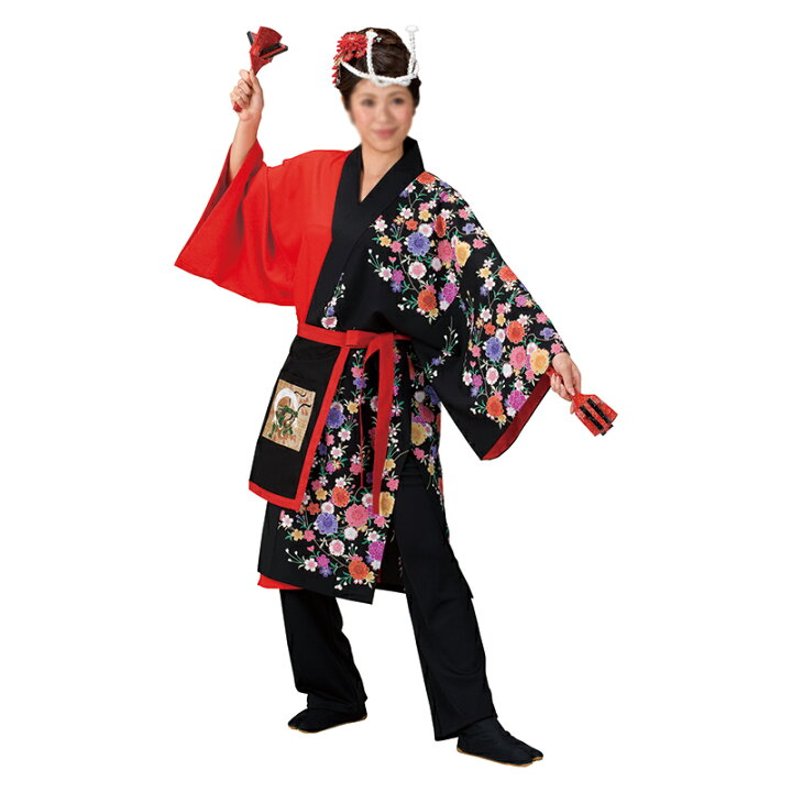 楽天市場】よさこい 長半纏 半天 袢天 法被 半被 衣装 ポリエステル100  