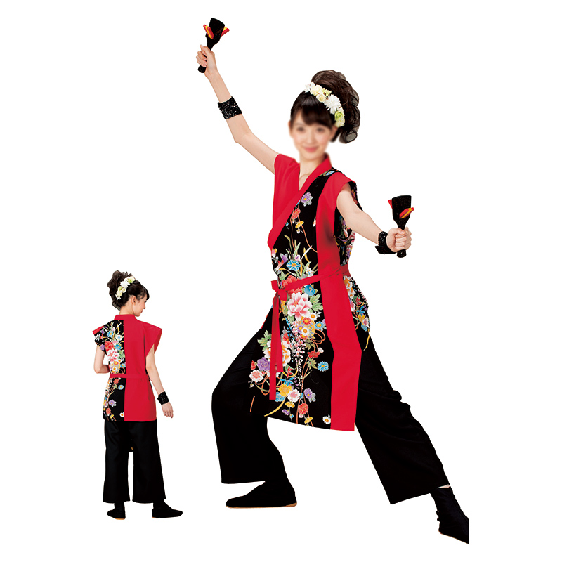 よさこい 衣装 コスチューム 袖無し打合せ半纏 着物 ポリエステル100% YOSAKOI ソーラン 祭り ダンス 舞踊 踊り 舞台 ステージ  レディース | 粋な伝統　和好