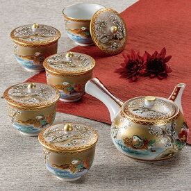 【最大1250円OFFクーポン 16日1:59まで】 九谷焼 蓋付茶器 本金おしどり セット ( 木箱名入れ可 茶器セット 急須 湯呑み 日本茶 中国茶 九谷焼 結婚 出産 内祝い 引き出物 金婚式 誕生日プレゼント 還暦祝い 古希 喜寿 米寿 退職 定年 プレゼント お祝い お返し お礼 )