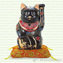 楽天市場】招き猫 黒 九谷焼の通販