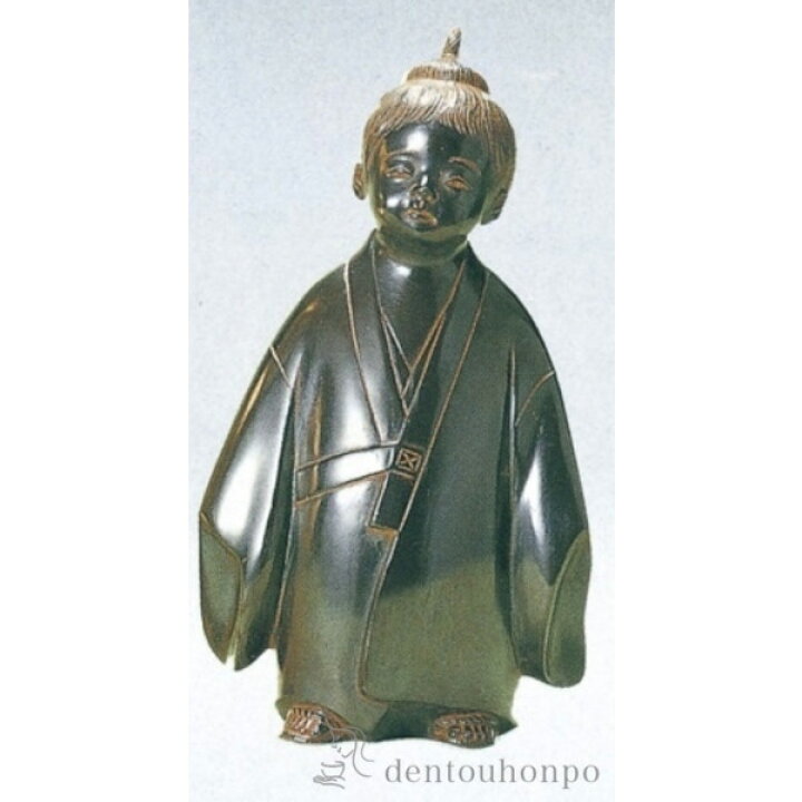 楽天市場】銅製 無我童子 鉄色 大 ( 木札名入れ有料 置物 玄関 受付 