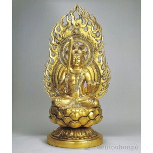 【LINE登録で300円クーポン】 銅製 文珠菩薩 金箔 卯年生まれのお守本尊(三七日) ( 木札名入れ有料 仏像 お寺 日本 屋外 屋内 高岡銅器 法要 メモリアル 法事 祈念 弔事 寄進 奉納 開店 事務