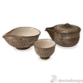 【最大1250円OFFクーポン 16日1:59まで】 小茶器揃 菊三島 宝瓶1個・さまし1個・碗5個セット ( 名入れ可 清水焼 京焼 結婚 出産 内祝い 引き出物 金婚式 誕生日プレゼント 還暦祝い 古希 喜寿 米寿 退職 定年 プレゼント お祝い お返し お礼 2020 令和 平成 両親 父 母 )