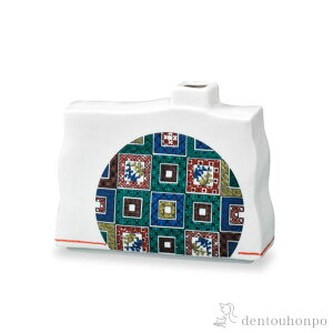 【LINE登録で300円クーポン】 九谷焼 一輪生 石畳の図 5号 ( 木札名入れ有料 花瓶 おしゃれ 花器 フラワーベース おすすめ 九谷焼 結婚 出産 内祝い 引き出物 金婚式 誕生日プレゼント 還暦祝い