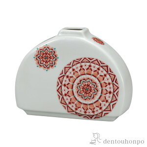 【LINE登録で300円クーポン】 一輪生 赤絵丸紋 5号 ( 木札名入れ有料 花瓶 おしゃれ 花器 フラワーベース おすすめ 九谷焼 結婚 出産 内祝い 引き出物 金婚式 誕生日プレゼント 還暦祝い 古希