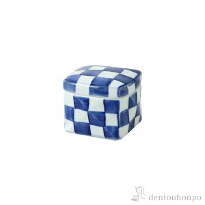 【LINE登録で300円クーポン】 角陶箱 染付市松 小 ( スプーン はちみつ 和食 中華 食器 波佐見焼 結婚 出産 内祝い 引き出物 金婚式 誕生日プレゼント 還暦祝い 古希 喜寿 米寿 退職 定年 プレゼ