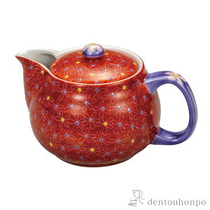 【LINE登録で300円クーポン】 ポット急須 朱巻小花 網付 ( ティーポット お茶 煎茶 日本茶 おすすめ 九谷焼 結婚 出産 内祝い 引き出物 金婚式 誕生日プレゼント 還暦祝い 古希 喜寿 米寿 退職