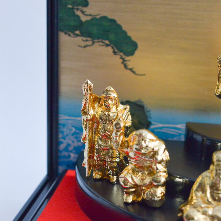 楽天市場】七福神 純金メッキ ( 木札名入れ有料 恵比寿 大黒 宝船 置物 