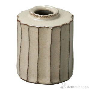 【LINE登録で300円クーポン】 ミニ花瓶 グレージュ しのぎ 角瓶 ( へちもん 木札名入れ有料 一輪挿し おしゃれ 花器 フラワーベース かわいい 信楽焼 結婚 出産 内祝い 引き出物 金婚式 誕生日