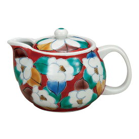 【最大1250円OFFクーポン 16日1:59まで】 九谷焼 ポット急須 朱地椿 ( 取っ手付き 茶こし付き 茶器 急須 ティーポット 九谷焼 結婚 出産 内祝い 引き出物 金婚式 誕生日プレゼント 還暦祝い 古希 喜寿 米寿 退職 定年 プレゼント お祝い お返し お礼 2020 令和 平成 両親 )