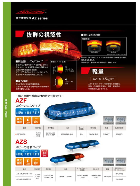 楽天市場】【短納期】パトライト(PATLITE) LED散光式警光灯 AZF-M1LB 