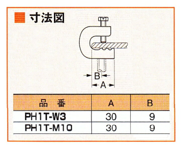 楽天市場】ネグロス電工:一般形鋼用吊りボルト支持金具 型式:PH1T-W3 