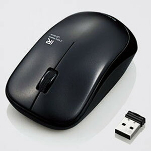 ELECOM ���C�����X�}�E�X �sENEL0�V���[�Y�t 2.4GHz���� IR LED���� M�T�C�Y 3�{�^�� �u���b�N M-IR07DRBK