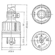 アメリカン電機 防水形プラグ 引掛形 30A 接地形2P 250V 黒 3322RW-L6