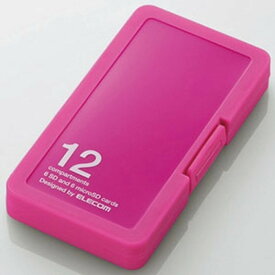 ELECOM SD・microSDカードケース プラスチックタイプ SDカード6枚+microSDカード6枚収納 ピンク CMC-SDCPP12PN
