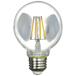 東西電気産業 【ケース販売特価50個セット】LEDフィラメント電球 ボール形 G形 クリア E26口金 2700K 調光対応 白熱電球40W相当 TZG70E26C-4-100/27_set