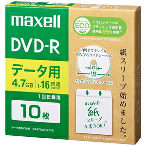 �}�N�Z�� �f�[�^�pDVD-R �G�R�p�b�P�[�W �Ђ�т냏�C�h���[�x���f�B�X�N 1��L�^�p �Ж�4.7GB 1�`16�{���Ή� DR47SWPS.10E