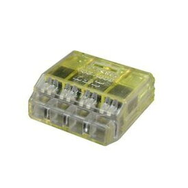 ニチフ クイックロック 差込形電線コネクター 極数:4 黄透明 5個入 QLX4-05P