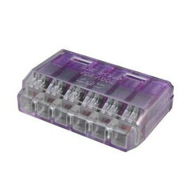 ニチフ クイックロック 差込形電線コネクター 極数:6 紫透明 5個入 QLX6-05P