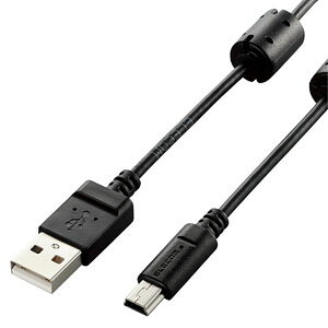 ELECOM USB2.0�P�[�u�� �J�����ڑ��p A-miniB�^�C�v ����0.5m DGW-MF05BK